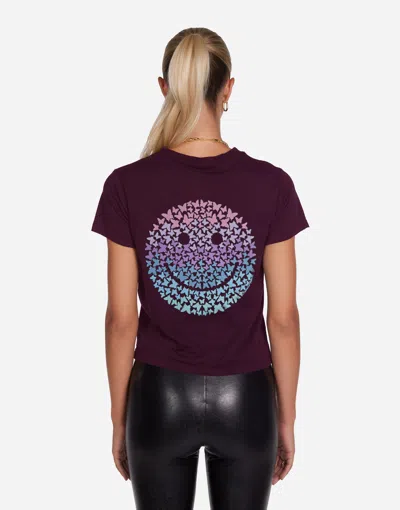 Lauren Moshi Ursula Ombre Butterfly Happyface In Burgundy