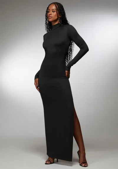 Bebe Open Back Chain Maxi Dress In Black