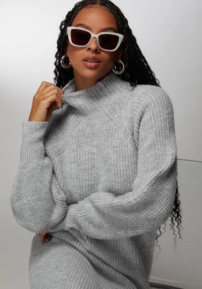 Bebe Oversized Sweater Dress In Heather Grey