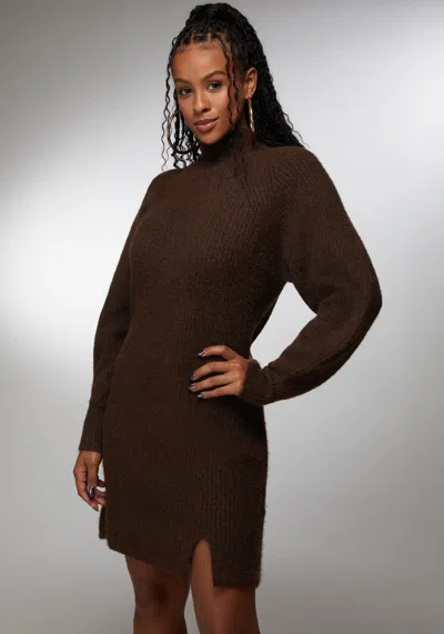Bebe X Ciara Oversized Sweater Dress In Brown