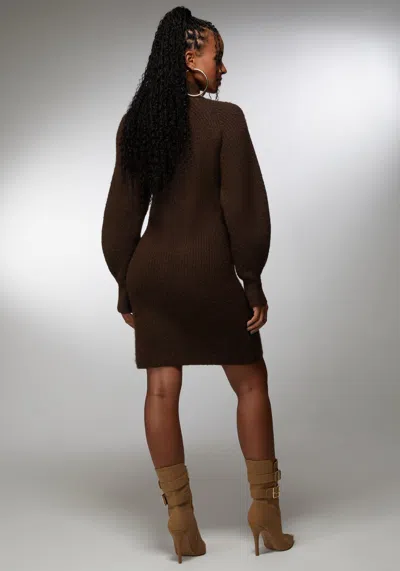 Bebe X Ciara Oversized Sweater Dress In Brown