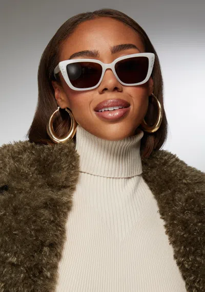 Bebe Cateye Sunglasses In Milky White