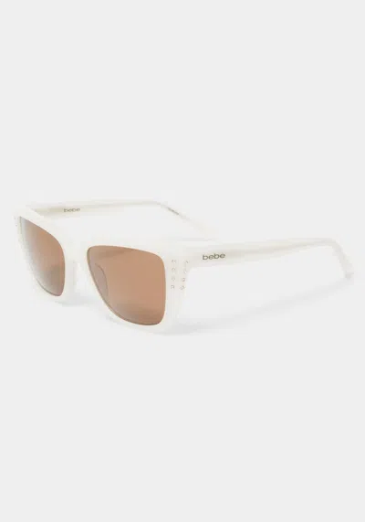 Bebe Cateye Sunglasses In Milky White