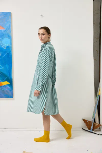 Alex Mill Schostal X  Nightshirt In Green Stripe