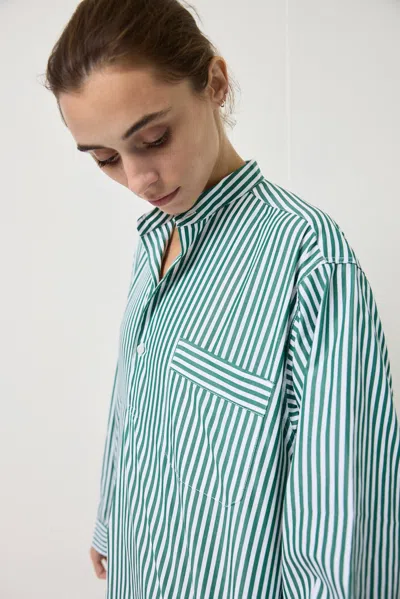 Alex Mill Schostal X  Nightshirt In Green Stripe