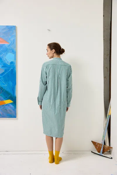 Alex Mill Schostal X  Nightshirt In Green Stripe
