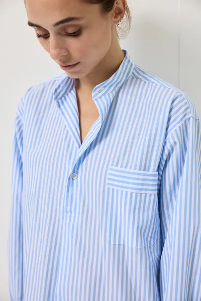 Alex Mill Schostal X  Nightshirt In Sky Blue Stripes