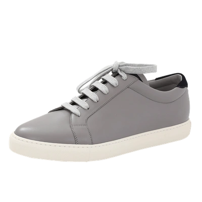 Brunello Cucinelli Leather Trainer In Grey