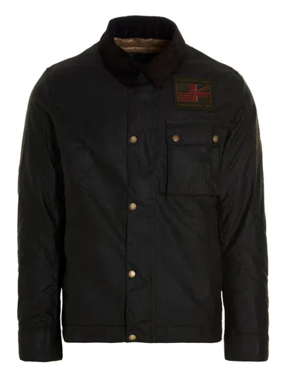 Barbour Weather-resistant Waxed Cotton Jacket With Corduroy Collar