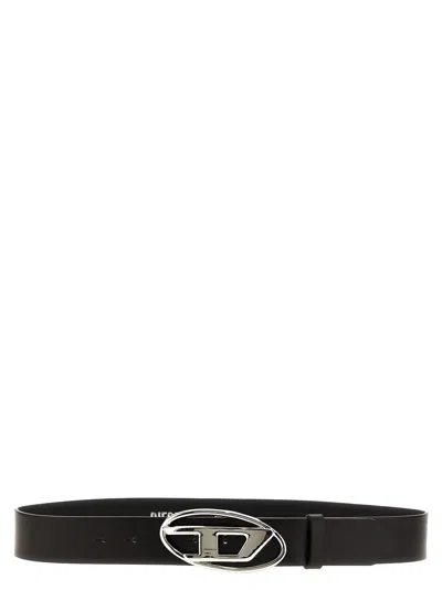 Diesel Leather Belt With Adjustable Length And Silver Buckle