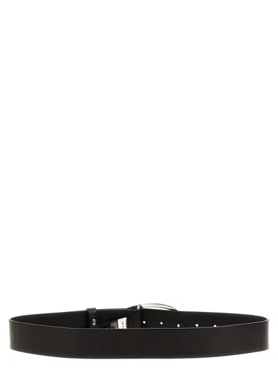 Diesel Leather Belt With Adjustable Length And Silver Buckle