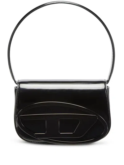Diesel 1dr Mirror Leather Shoulder Bag In Black