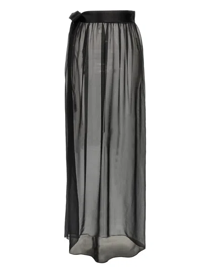 Dolce & Gabbana Knotted Silk Chiffon & Satin Skirt