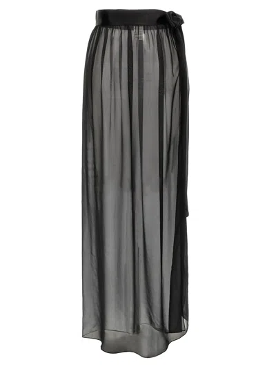 Dolce & Gabbana Knotted Silk Chiffon & Satin Skirt