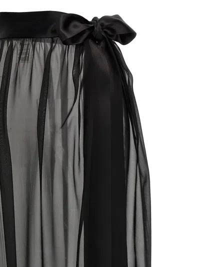 Dolce & Gabbana Knotted Silk Chiffon & Satin Skirt
