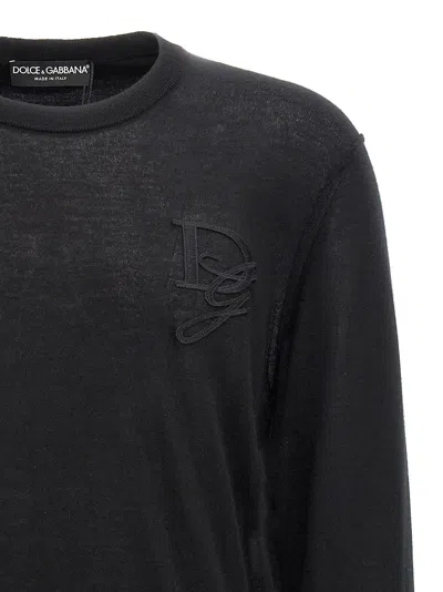 Dolce & Gabbana Logo Embroidery Sweater In Blue