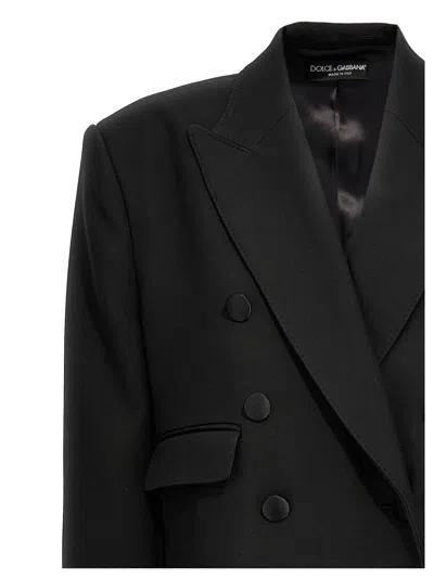 Dolce & Gabbana Dolce&gabbana Black Double Breasted Coat In Wool