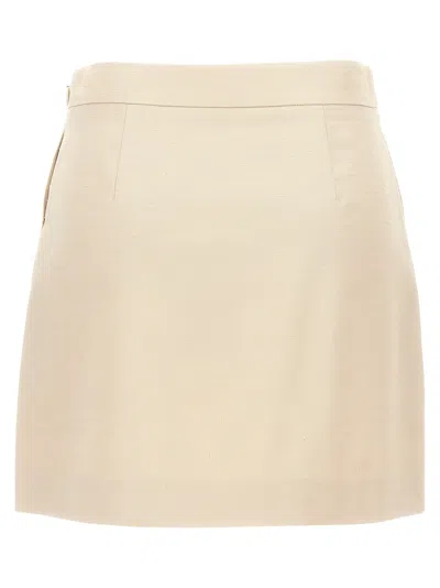 Fendi Contrast Trim Skirt In Neutral