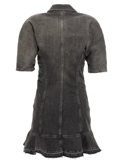 Ganni Ruched Side Fitted Dress With Short Sleeves