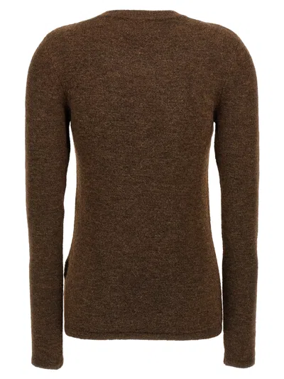 Isabel Marant 'kern' Twist Detail Knit Sweater In Burgundy