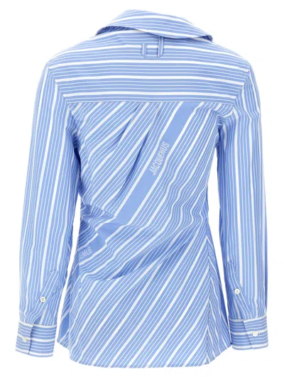Jacquemus Tailored Striped Shirt With Design And Signature Detailing