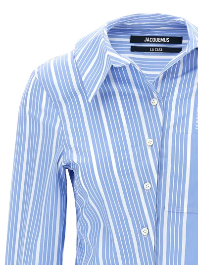 Jacquemus Tailored Striped Shirt With Design And Signature Detailing