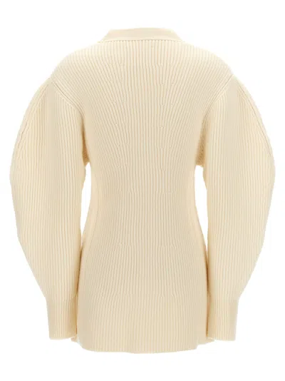 Jil Sander Long Ribbed Wool Cardigan