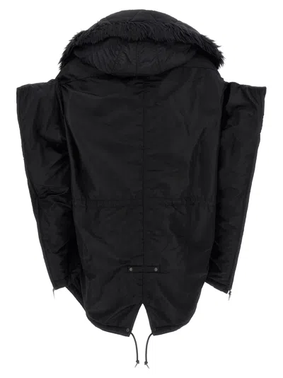 Junya Watanabe Oversized Jacket Quilted Fur Trim
