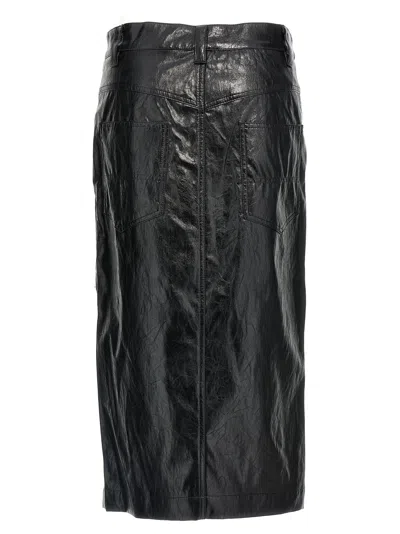 Isabel Marant Étoile Black Angele Faux-leather Midi Skirt