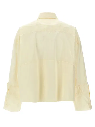 Mm6 Maison Margiela Mm6 By Maison Margiela Cotton Shirt With Front Logo Print In Neutral