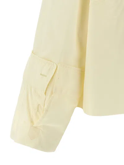 Mm6 Maison Margiela Mm6 By Maison Margiela Cotton Shirt With Front Logo Print In Neutral