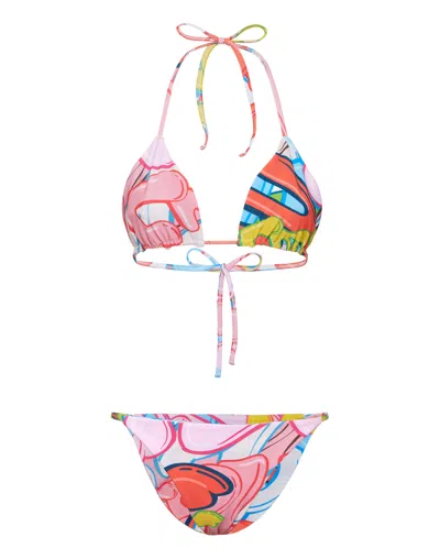 Philipp Plein Bombing Graffiti Bikini In Multi