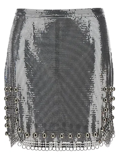 Rabanne Paillette Metal Ball Trim Mini Skirt
