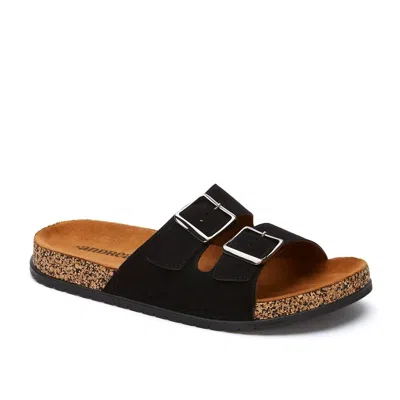Andrea Double Buckle Strap Sandals In Black