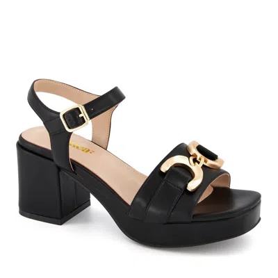 Andrea High Heel Ankle Strap Sandal In Black