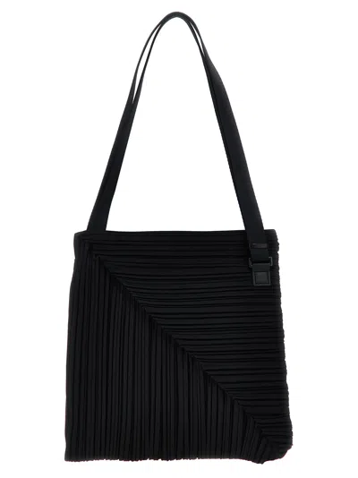 Shop Issey Miyake Pleats Please  'diagonal Pleats Bag' Shoulder Bag