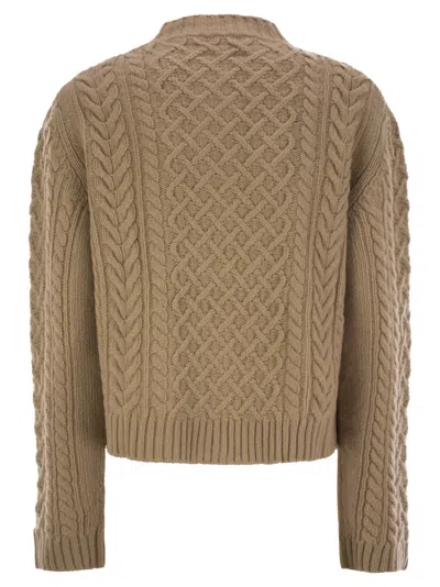 Shop Weekend Max Mara Afosi Plaited Wool Cardigan