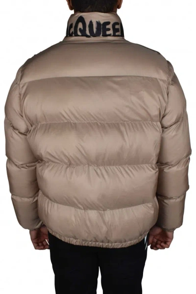 Alexander Mcqueen Man Down Jacket Sand Size 38 Polyester In Cream