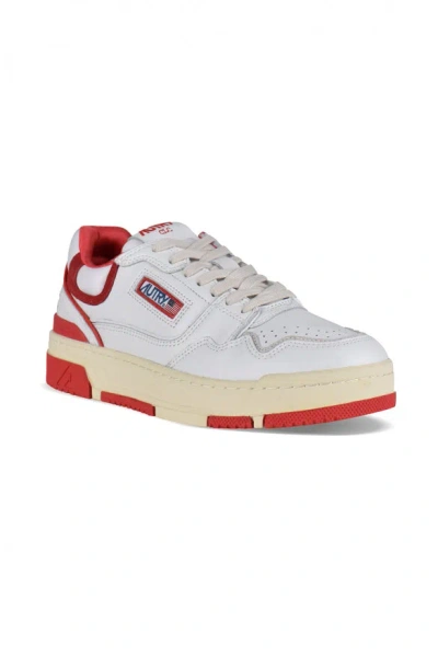 Autry 'clc' White Sneakers With Logo Patch On The Tongue And Logo Print On The Heel In Red
