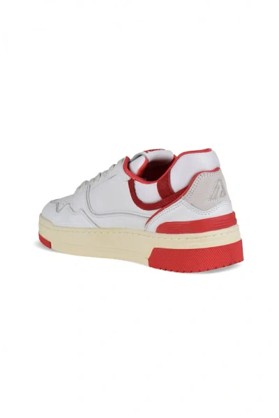 Autry 'clc' White Sneakers With Logo Patch On The Tongue And Logo Print On The Heel In Red