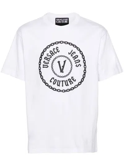 Shop Versace Jeans Couture T-shirts And Polos In White