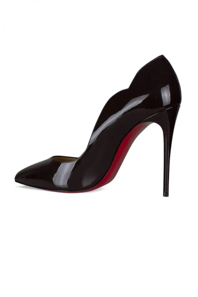 Christian Louboutin Hot Chick Black Patent Leather Pumps In Brown