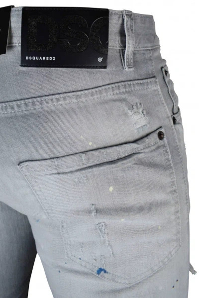 Dsquared2 Light Grey Stretch Denim Skater Jeans In Gray