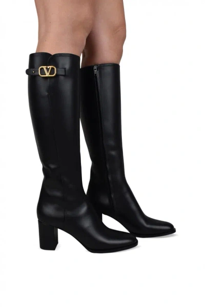 Valentino Garavani Woman Boot Black Size 8 Leather In Black