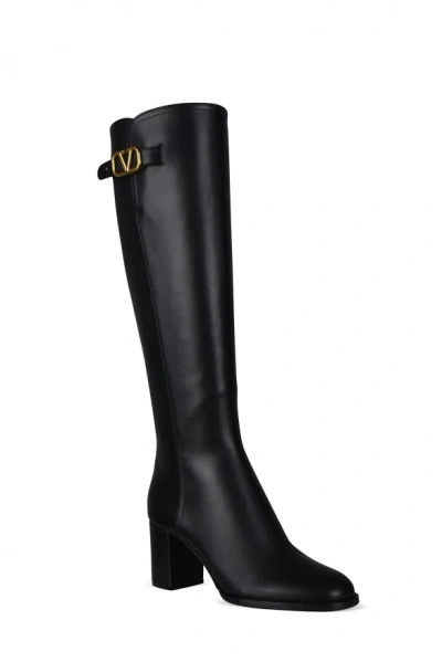 Valentino Garavani Woman Boot Black Size 8 Leather In Black