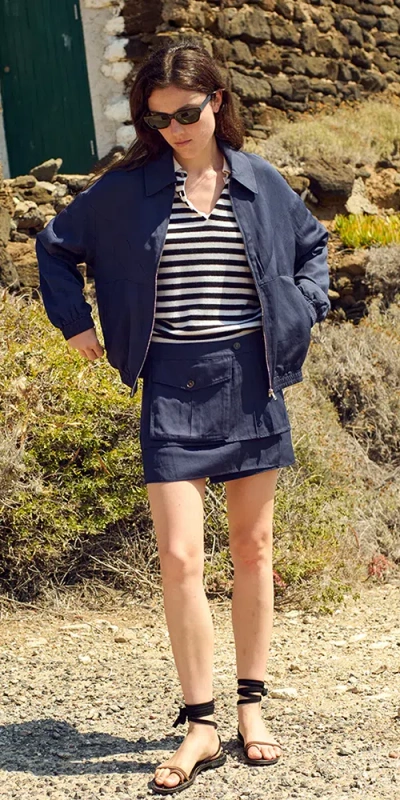 Ciao Lucia Oskar Twill Mini Skirt Navy