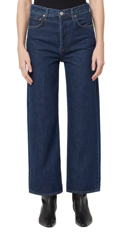 Agolde Dame High Rise Wide Leg No Cuff Jean In Enamour