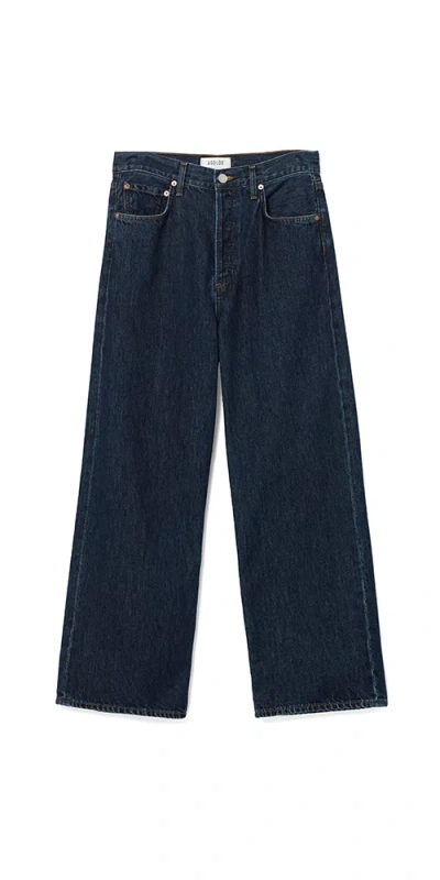 Agolde Dame High Rise Wide Leg No Cuff Jean In Enamour