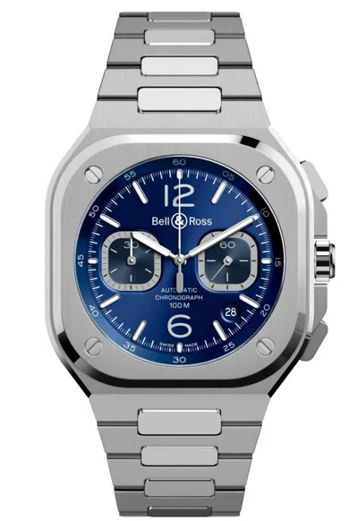 BELL & ROSS BELL & ROSS BR 05 CHRONO BLUE STEEL BR05C-BU-ST/SST – 42MM BLUE DIAL, STAINLESS STEEL BRACELET 