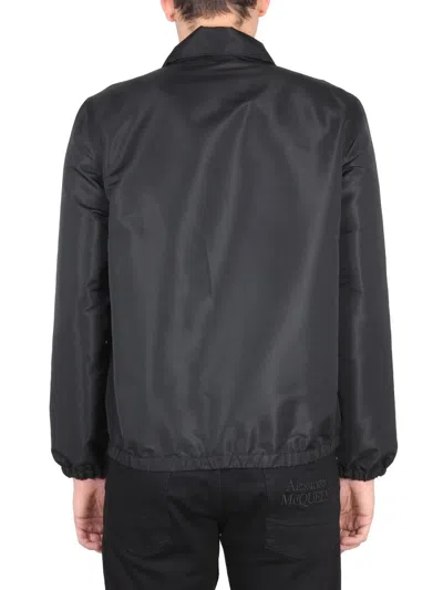 Alexander Mcqueen Graffiti-print Zip-up Jacket In Black
